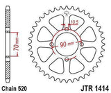 JT Sprockets JTR1414.41 Steel Rear Sprocket 41T Kawasaki KEF300 Lakota 1995-2003