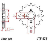 JT Sprockets - JTF575.14 - Steel Front Sprocket, 14T Yamaha TT250 1989-1992