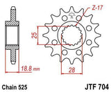 JT Sprockets - JTF704.17 - Steel Front Sprocket, 17T