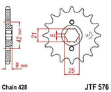 JT Sprockets - JTF576.19 - Steel Front Sprocket, 19T
