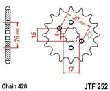JT Sprockets - JTF252.14 - Steel Front Sprocket, 14T