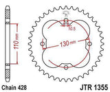 JT Sprockets - JTR1355.48 - Steel Rear Sprocket, 48T Honda TRX125 1987-1988