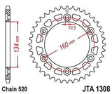 (520 Chain Conversion) JT Sprockets - JTA1308.45 - Aluminum Rear Sprocket, 45T