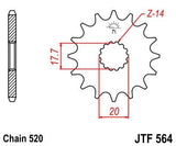 JT Sprockets - JTF564.15 - Steel Front Sprocket, 15T