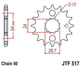 JT Sprockets - JTF517.18 - Steel Front Sprocket, 18T Kawasaki ZX-12R ZX12R 00-05