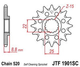 JT Sprockets - JTF1901.15SC - Front Sprocket, 15T - Lightened & Self-Cleaning