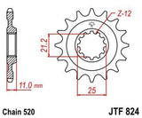 JT Sprockets - JTF824.17 - Steel Front Sprocket, 17T