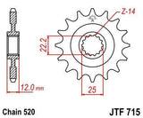 JT Sprockets - JTF715.13 - Steel Front Sprocket, 13T