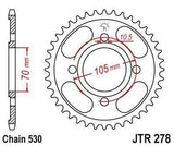JT Sprockets JTR278.38 Steel Rear Sprocket, 38T Honda CB360F 73-76, CB400F 76-79