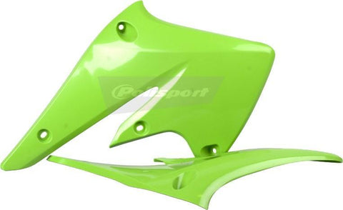 Polisport 8410500007 Radiator Shroud Plastics Green Kawasaki KX250F 2004-2005