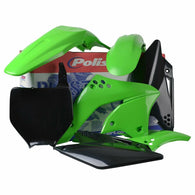 Polisport - 90113 - Plastics Kit (BLACK/GREEN) For Kawasaki KX250F 2006-2008
