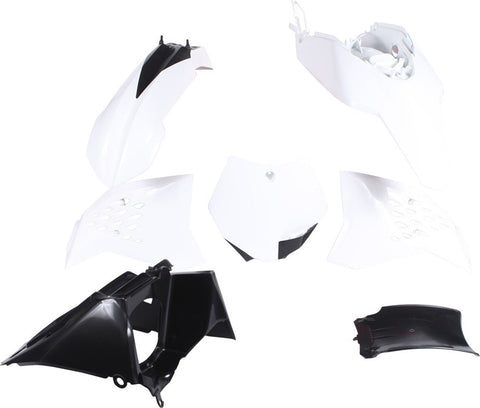 Polisport 90214 Plastic Kit (White/Black) For KTM 65 SX 2009-2015, 65 SXS 12-15