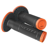 SCOTT SX II Grips Black/Neon Orange (Diamond Pattern) Set + Donuts 219624-5857