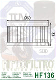 HiFlo - HF136 - Oil Filter For Suzuki 16510-38240