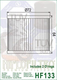 HiFlo - HF133 - Oil Filter For Suzuki 16500-45810, 16500-45820, 16510-45040