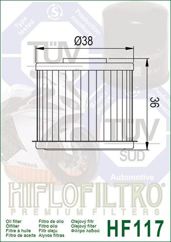 HiFlo Filtro - HF117 - Replacement Oil Filter/Transmission Filter ...