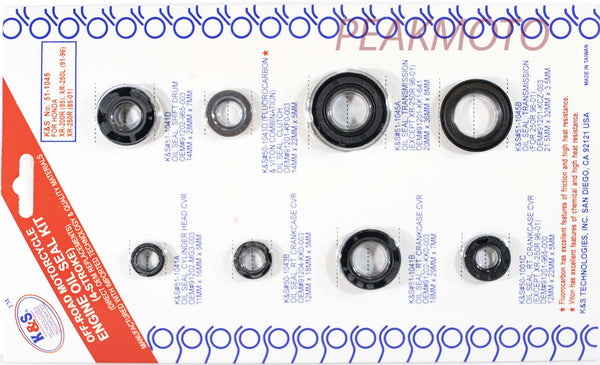 K&S Off-Road Complete  Engine Oil Seal Kit  XR-250L/R (85-04)  | 51-1045